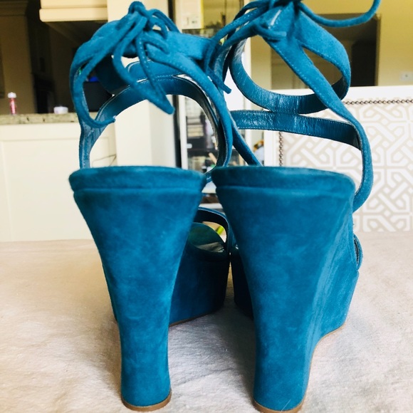 Sergio Rossi suede, platform wedge sandals US 7 - Picture 4 of 6